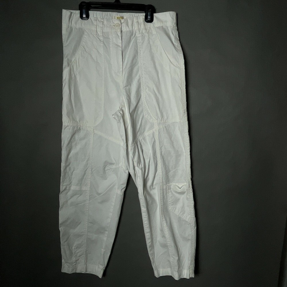 Maeve pants women's 8 White pockets Cargo Straight Leg belt loops